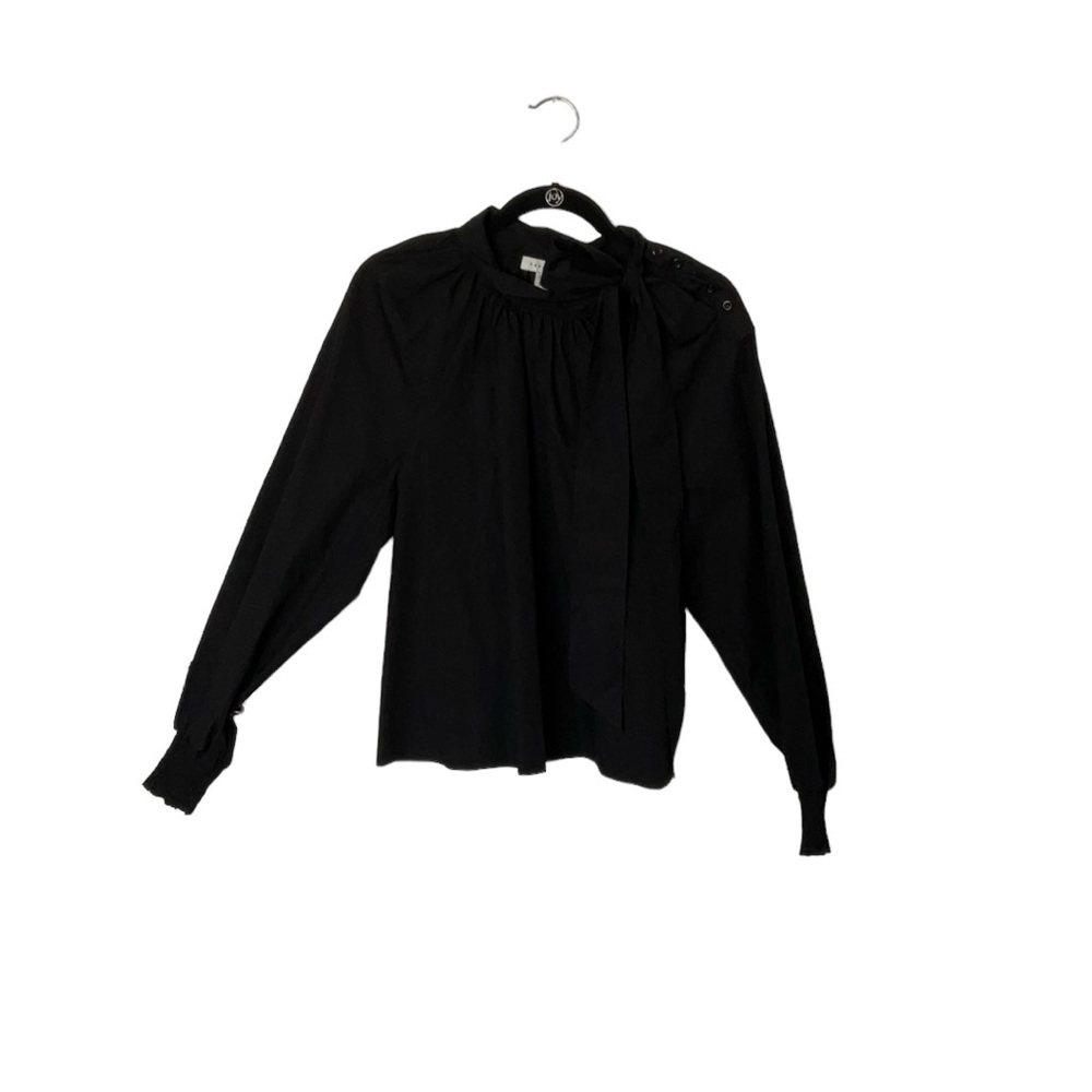 Topshop Poplin Blouse Bow Longsleeve - Picture 2 of 8